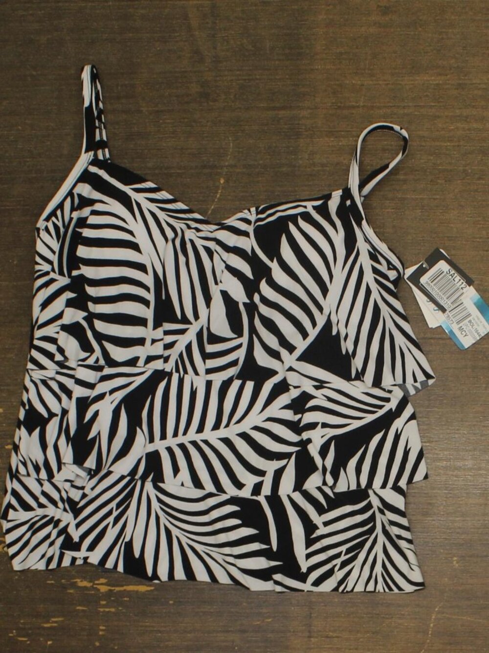 Swim Solutions Red Swim Solutions V Neck Tiered Tankini Swim Top 10